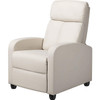 Off White High-Density Faux Leather Push Back Recliner Chair