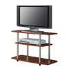 Modern Wood and Metal TV Stand in Cherry Brown Finish