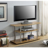 Modern Wood Metal TV Stand Entertainment Center in Light Oak Finish