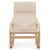 Farmhouse Beige/Natural Linen Upholstered Rocking Chair