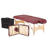 Burgundy Portable Massage Table with Adjustable Headrest and Carry Case