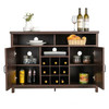 Rustic Espresso Detachable 9 Bottle Wine Rack Kitchen Buffet Storage Cabinet