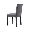 Set of 2 - Grey Fabric Dining Chairs with Black Wood Legs