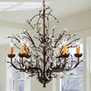 Antique Bronze 6-light Crystal and Iron Chandelier