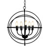 5 Light Brass Rustic Industrial Rotating Metal Chandelier