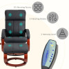 Adjustable Black Faux Leather Electric Remote Massage Recliner Chair with Ottoman