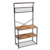 Modern Metal Wood 4-Shelf Kitchen Baker's Rack Microwave Stand