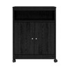 Black Utility Cart / Kitchen Microwave Cart with Casters