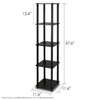 5-Tier Square Corner Display Shelf Bookcase in Espresso/Black