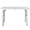 White HDPE Plastic Heavy Duty Indoor Outdoor Folding Table with Steel Frame