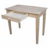 Solid Unfinished Wood Laptop Desk Writing Table with Drawer