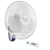 Vie Air 16 Inch 3 Speed Plastic Wall Fan with Remote Control in White