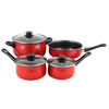 Casselman 7 piece Cookware Set in Red with Bakelite Snow Handle