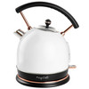 MegaChef 1.9 Quart Half Circle Electric Tea Kettle in White