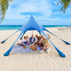 20 x 20 Feet Beach Canopy Tent with UPF50+ Sun Protection and Shovel-Blue