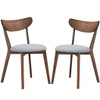 Set of 2 Dining Chairs Upholstered Curved Back Side