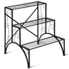 3-Tier Metal Plant Rack Garden Shelf in Stair Style