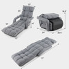 6-Position Adjustable Floor Chair with Adjustable Armrests and Footrest-Gray