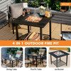 31 Inch Outdoor Fire Pit Dining Table with Cooking BBQ Grate