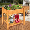 8 Grids Wood Elevated Garden Planter Box Kit with Liner and Shelf