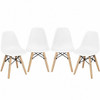 4 PCS Children Chair Set Medieval Style Dining Chairs with Wood Legs