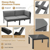 3 Pieces Aluminum Patio Furniture Set with 6-Level Adjustable Backrest-Gray