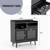 Kitchen Buffet Sideboard with Wine Rack and Sliding Door-Black