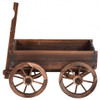 Wood Wagon Planter Pot Stand with Wheels