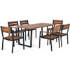 Patented 7 Pieces Patented Outdoor Patio Dining Table Set with Hole