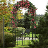 Garden Arch Arbor Trellis with Gate Patio Plant Stand Archway-Black