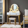 Makeup Vanity Table Set 3 Color Lighting Dressing Table-Black