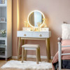 Makeup Vanity Table Set 3 Color Lighting Dressing Table-Black