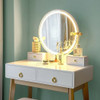 Makeup Vanity Table Set 3 Color Lighting Dressing Table-Black