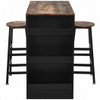 3 Pieces Bar Table Set with Storage