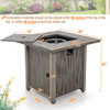 28 Inch 40 000 BTU Square Fire Pit Table with Lid and Lava Rocks-Gray