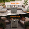 28 Inch 40 000 BTU Square Fire Pit Table with Lid and Lava Rocks-Gray