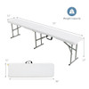 6 Feet Portable Picnic Folding Bench 550 lbs Limited with Carrying Handle