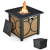 28 Inch 50000 BTU Outdoor Square Fire Pit Table with Cover