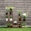 6 Tier Wooden Shelf Storage Plant Rack Stand