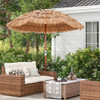 6 Feet Thatched Patio Umbrella with Tilt Design and Carrying Bag