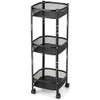 3-Tier Rotating 1-Second folding Storage Rack Metal-Round