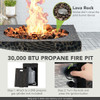 16 Feet Square Outdoor Propane Fire Pit with Lava Rocks Waterproof Cover 30 000 BTU