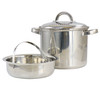 Oster Sangerfield 5 Quart Stainless Steel Pasta Pot with Strainer Lid and Steamer Basket