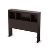 Twin size Contemporary Bookcase Headboard in Chocolate Finish