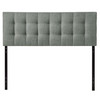 King size Grey Fabric Upholstered Headboard with Modern Tufting