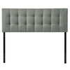 King size Grey Fabric Modern Button-Tufted Upholstered Headboard