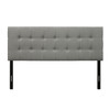 King size Mid-Century Style Button-Tufted Headboard in Grey Upholstered Fabric