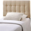 Twin size Modern Beige Tan Taupe Fabric Tufted Upholstered Headboard