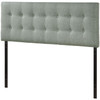 Full size Grey Fabric Button-Tufted Upholstered Headboard