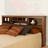 King-size Storage Headboard in Cherry Wood Finish